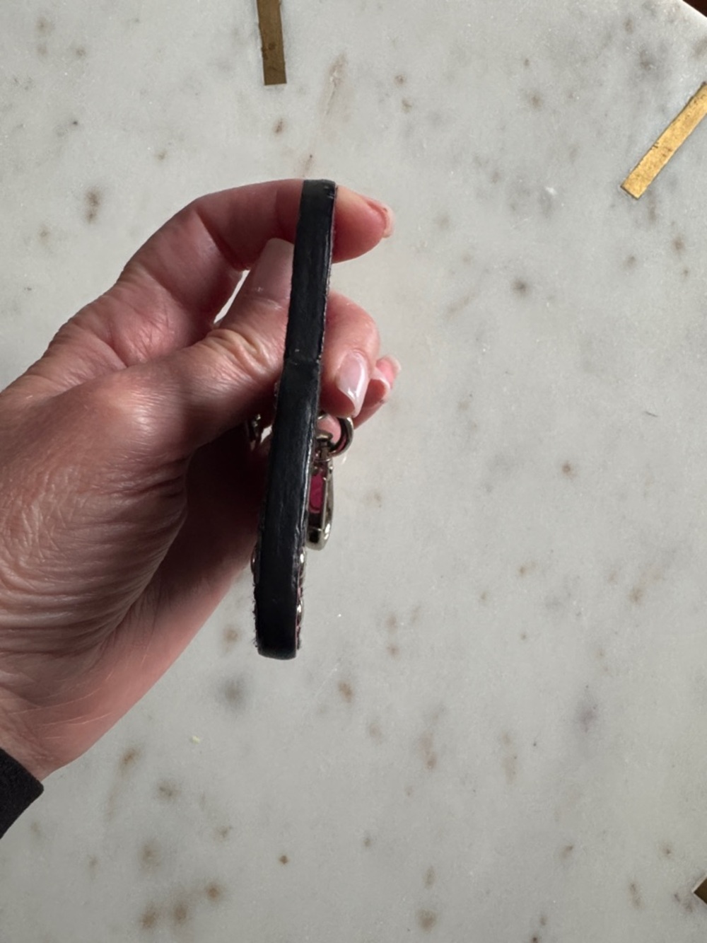 Prada Saffiano Black & Pink Mini Bag Keychain - Picture 7 of 11